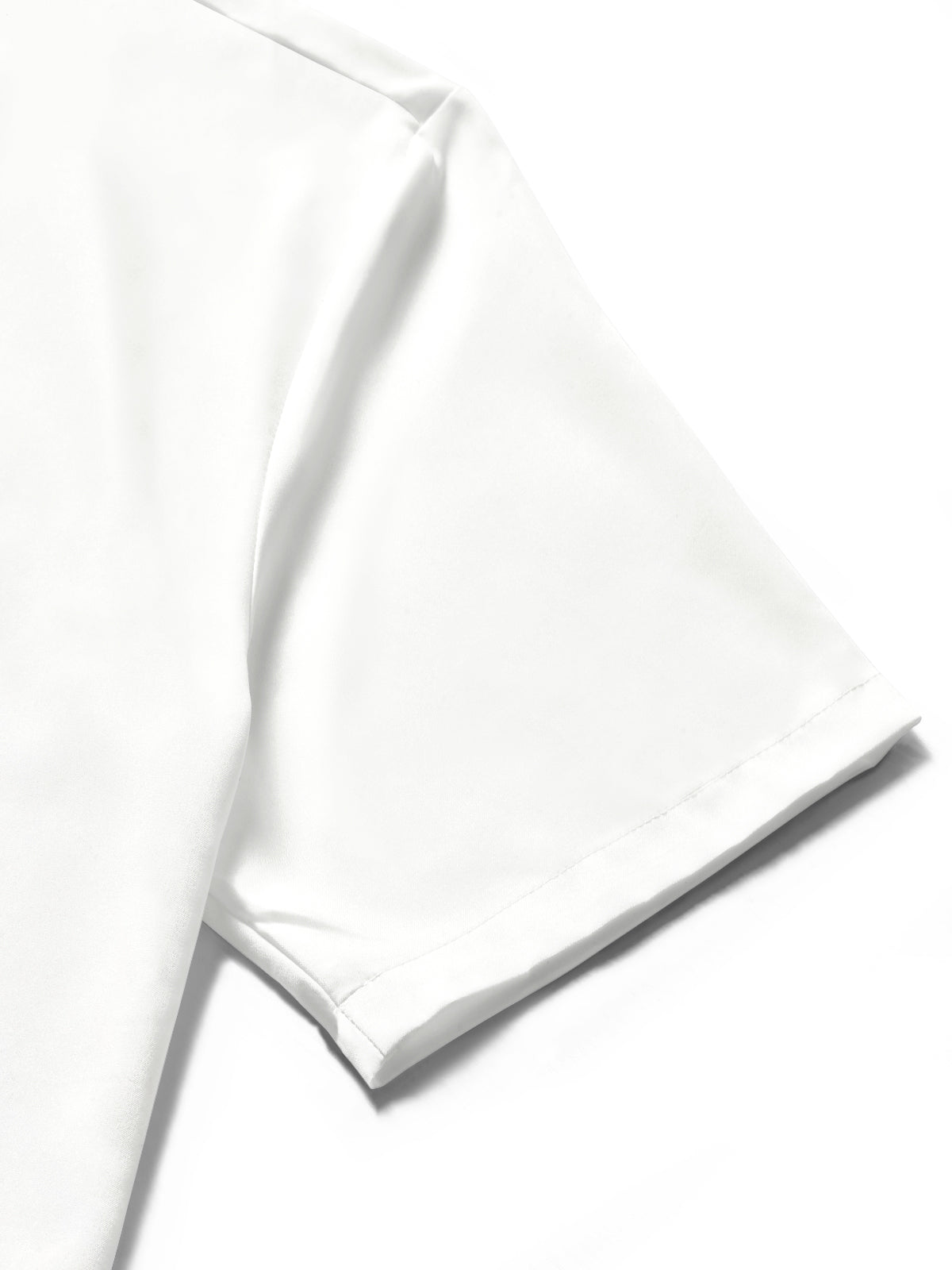 men's face eye print short sleeve shirt close-up detail