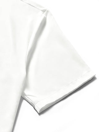 men's face eye print short sleeve shirt close-up detail