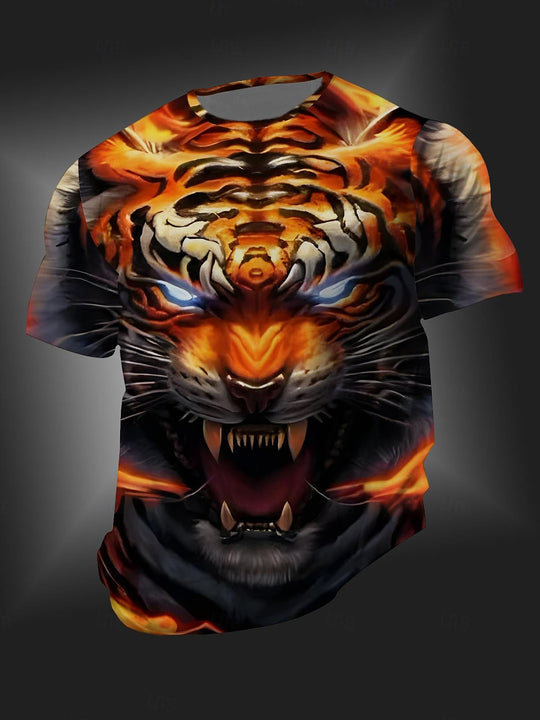men's tiger print shirt front view