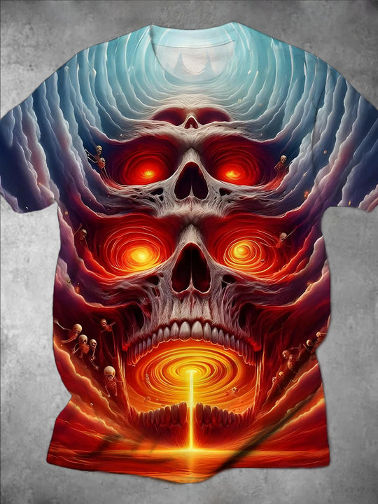 men's skull print graphic t-shirt front view