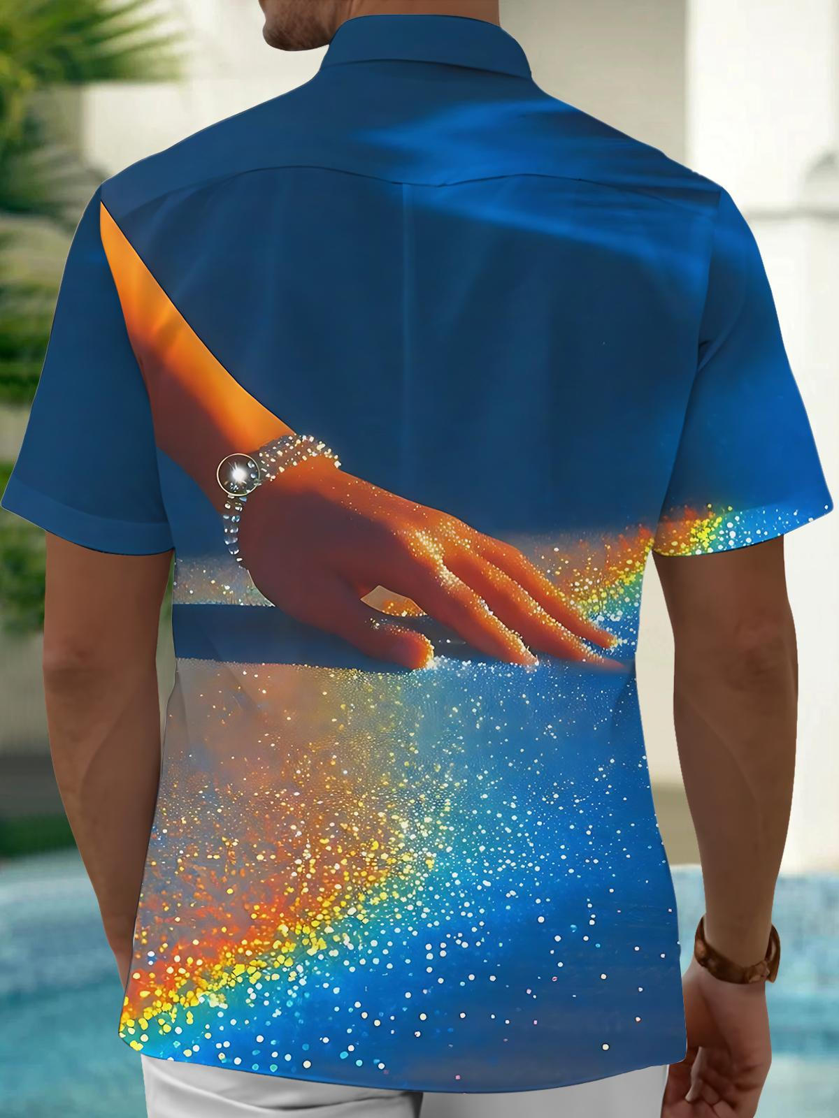 Art Print Men's Pocket Short Sleeve Shirts