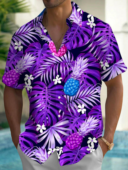 men's Hawaiian shirt front view tropical beach vacation