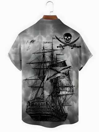 men's aloha shirt back view