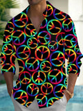 Peace Sign Men's Pocket Long Sleeve Shirts