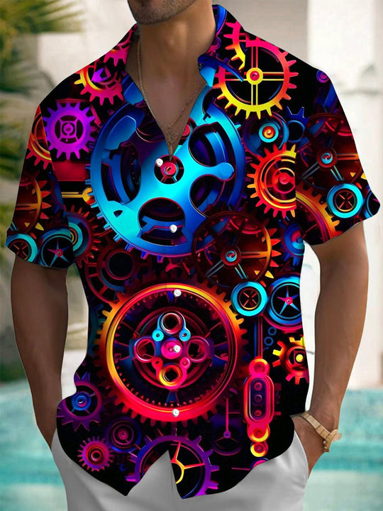 men's patterned sweater shirt front view