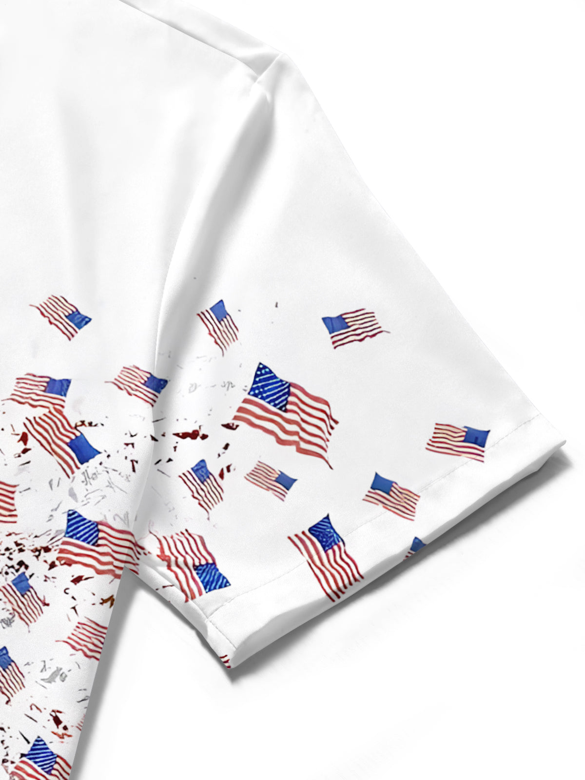 American Flag Butterfly Print Men's Pocket Short Sleeve Shirts