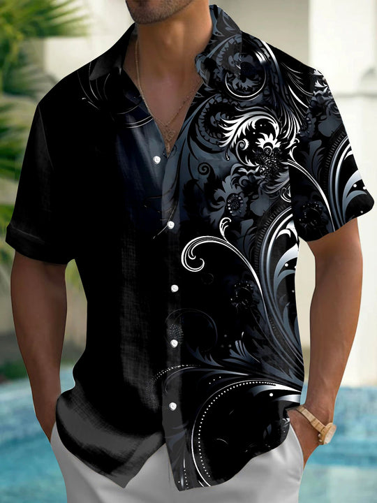men's floral shirt front view