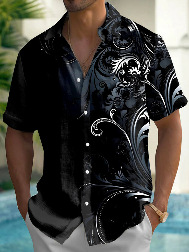 men's floral shirt front view