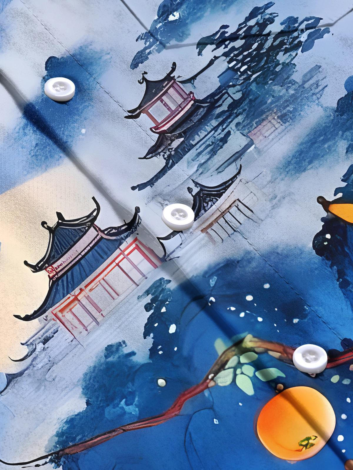 Mountains Tree Men's Pocket Short Sleeve Shirts