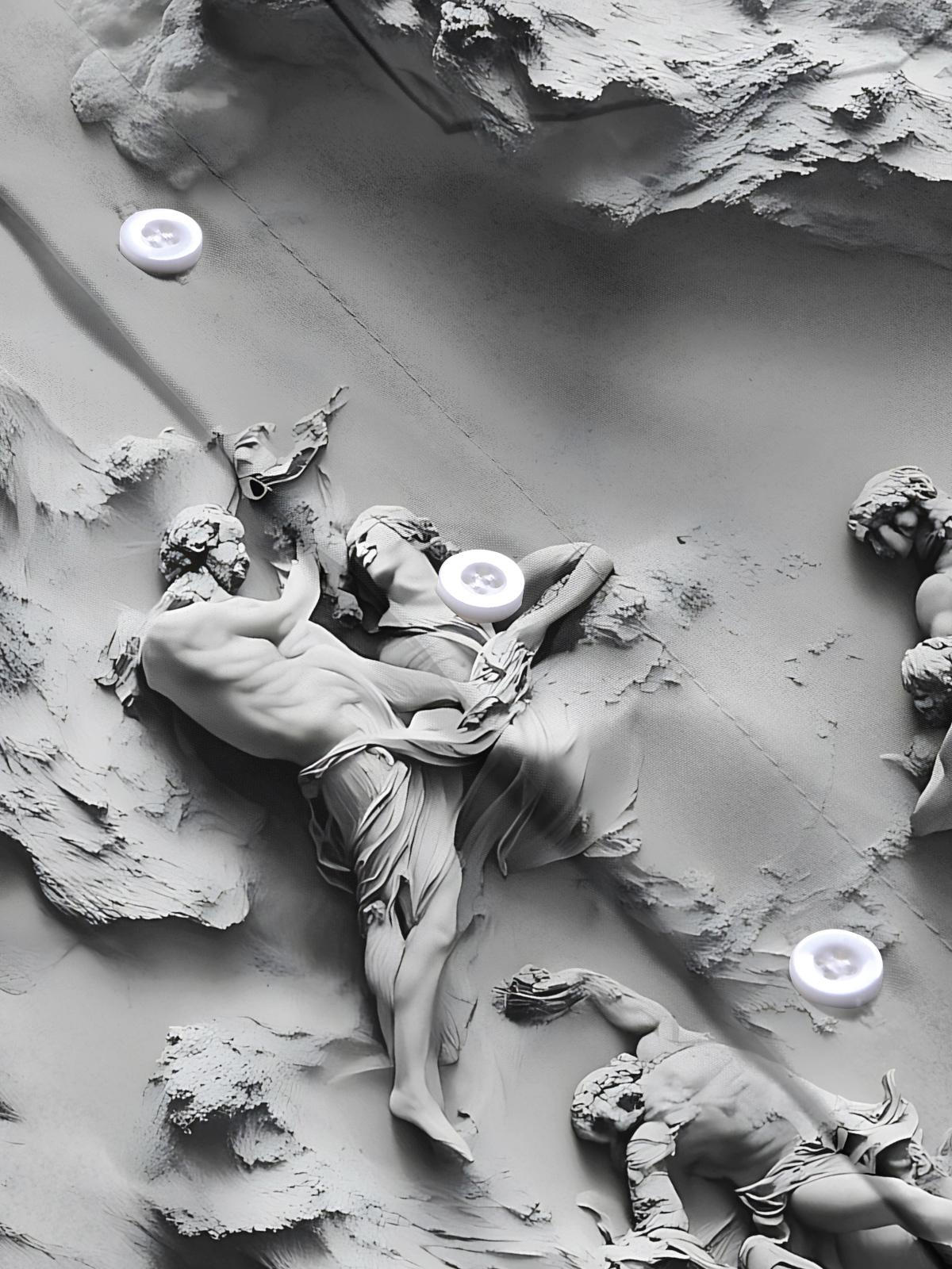 Sculpture Art Print Men's Pocket Short Sleeve Shirts