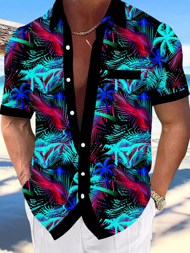 men's Hawaiian shirt front view tropical beach vacation