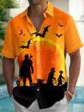 Halloween Men's Pocket Short Sleeve Shirts