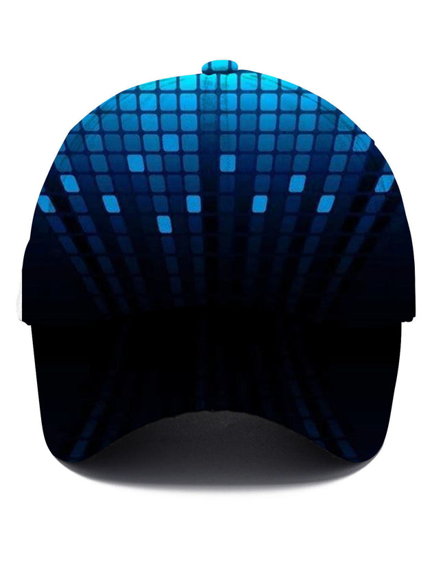 Men's geometric square print baseball cap front view