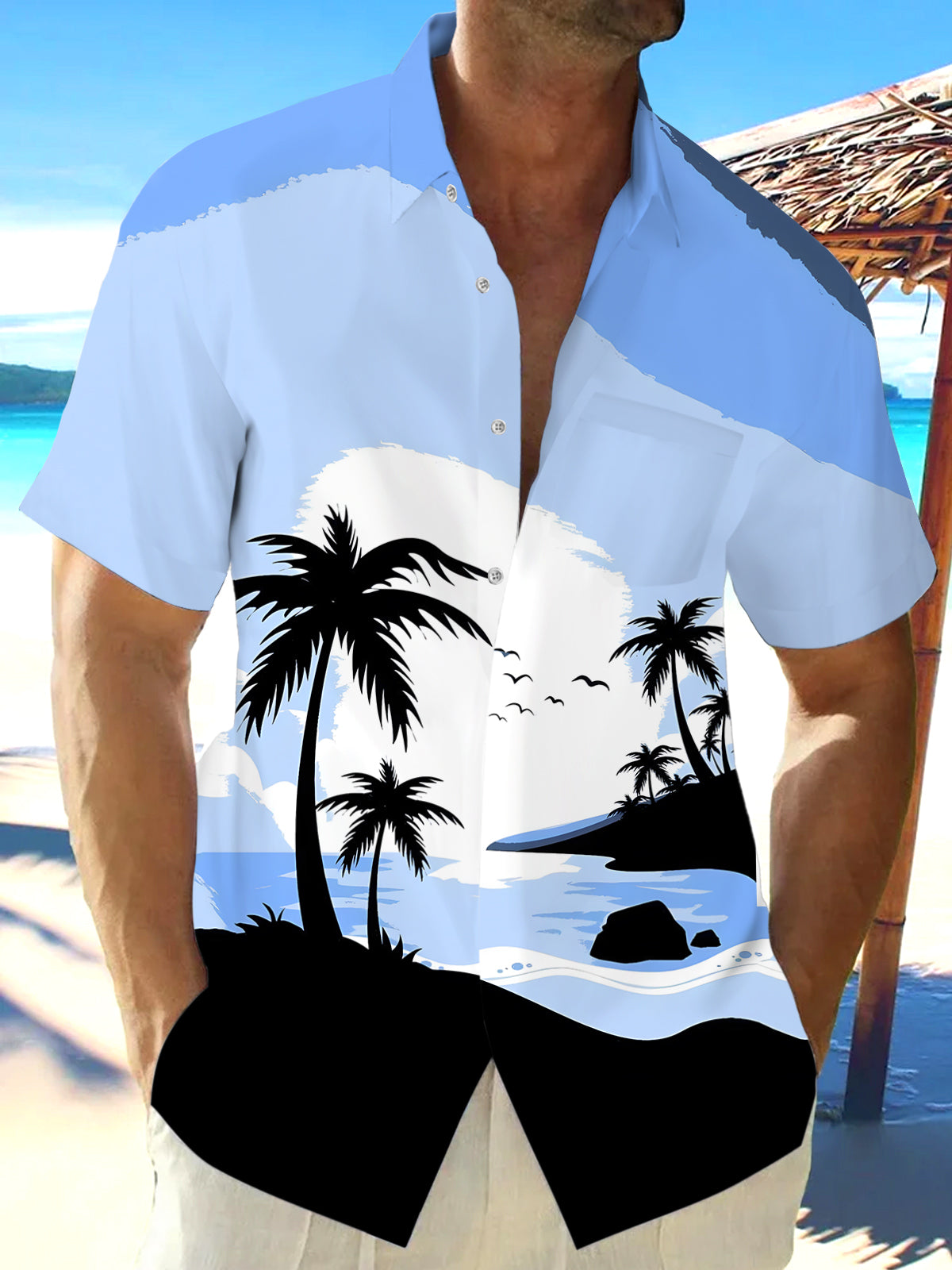 Hawaiian Men's Pocket Short Sleeve Shirts