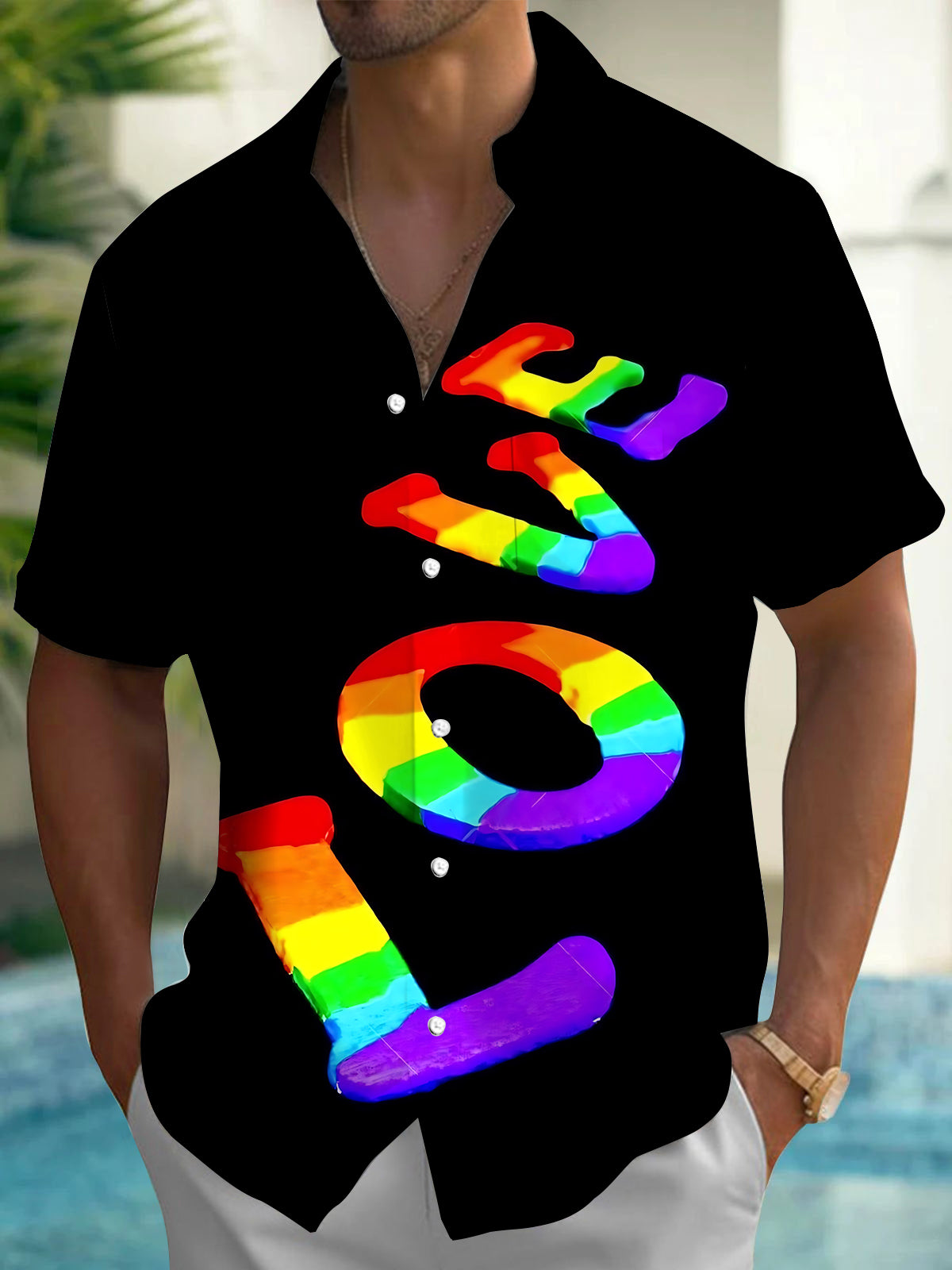 LOVE Men's Pocket Short Sleeve Shirts