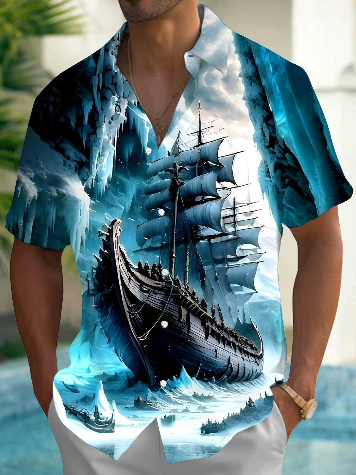 Winter Boat Men's Pocket Short Sleeve Shirts