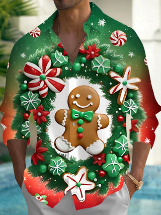 men's Christmas shirt front view holiday party