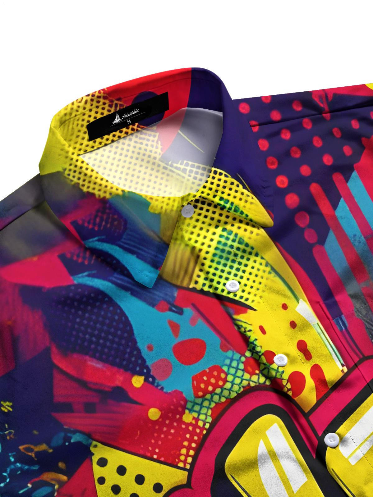 Tie Dye Funny Men's Pocket Short Sleeve Shirts