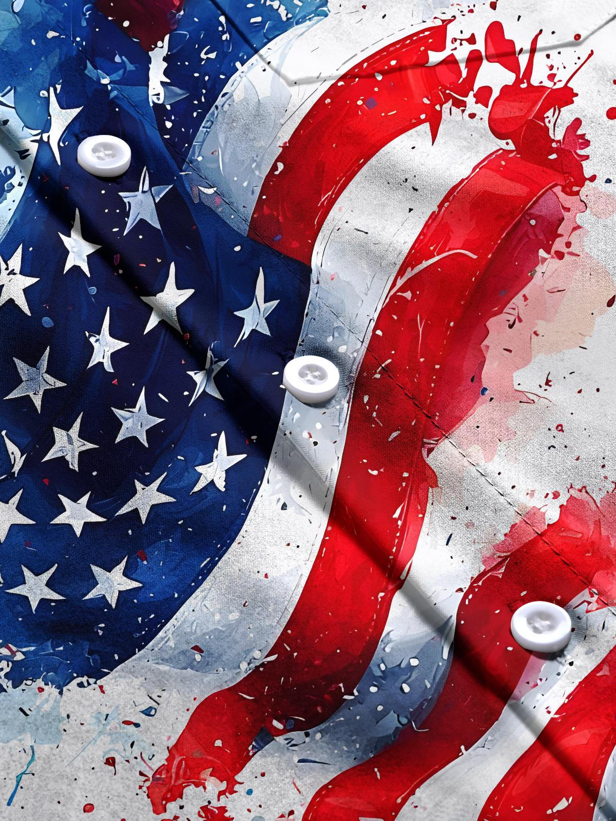 Independence Day Men's Pocket Short Sleeve Shirts