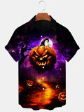 Halloween Pumpkin Men's Pocket Short Sleeve Shirts