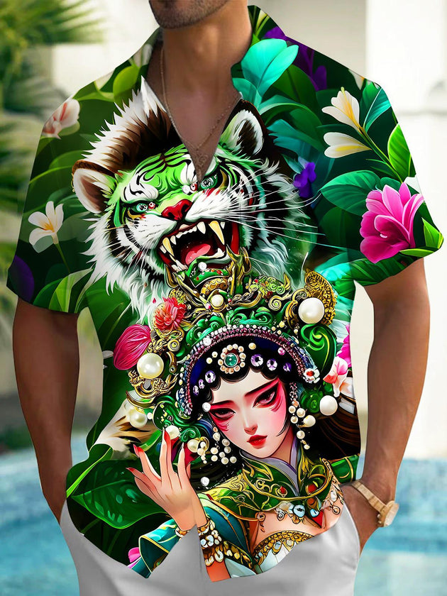 men's floral shirt front view