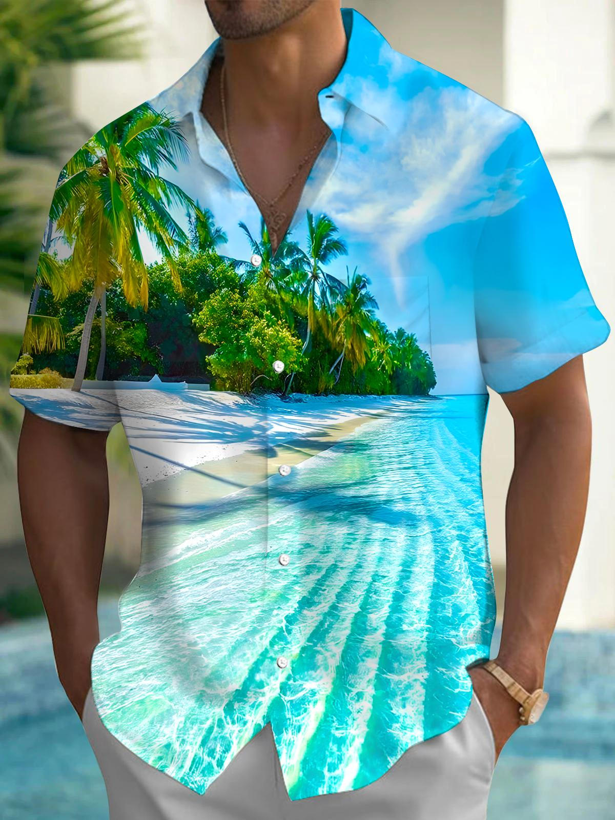 Hawaiian Men's Pocket Short Sleeve Shirts