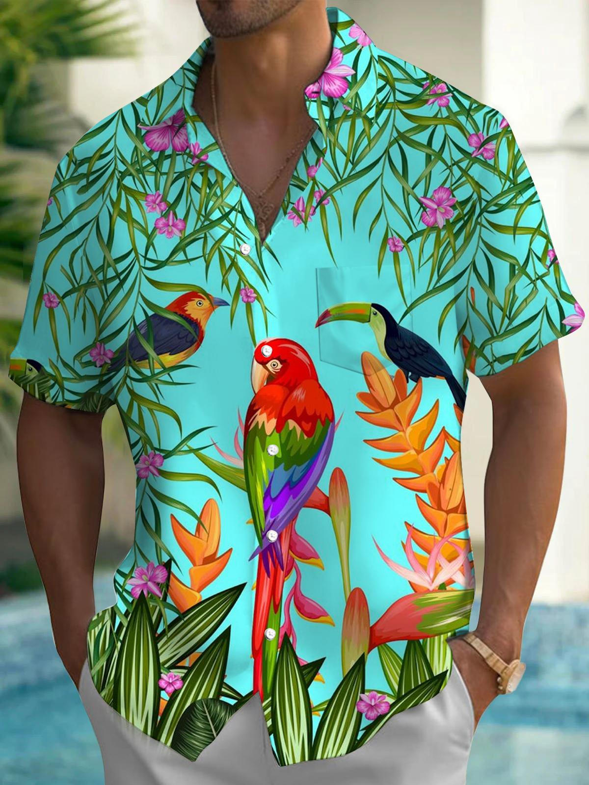 Bird Men's Pocket Short Sleeve Shirts