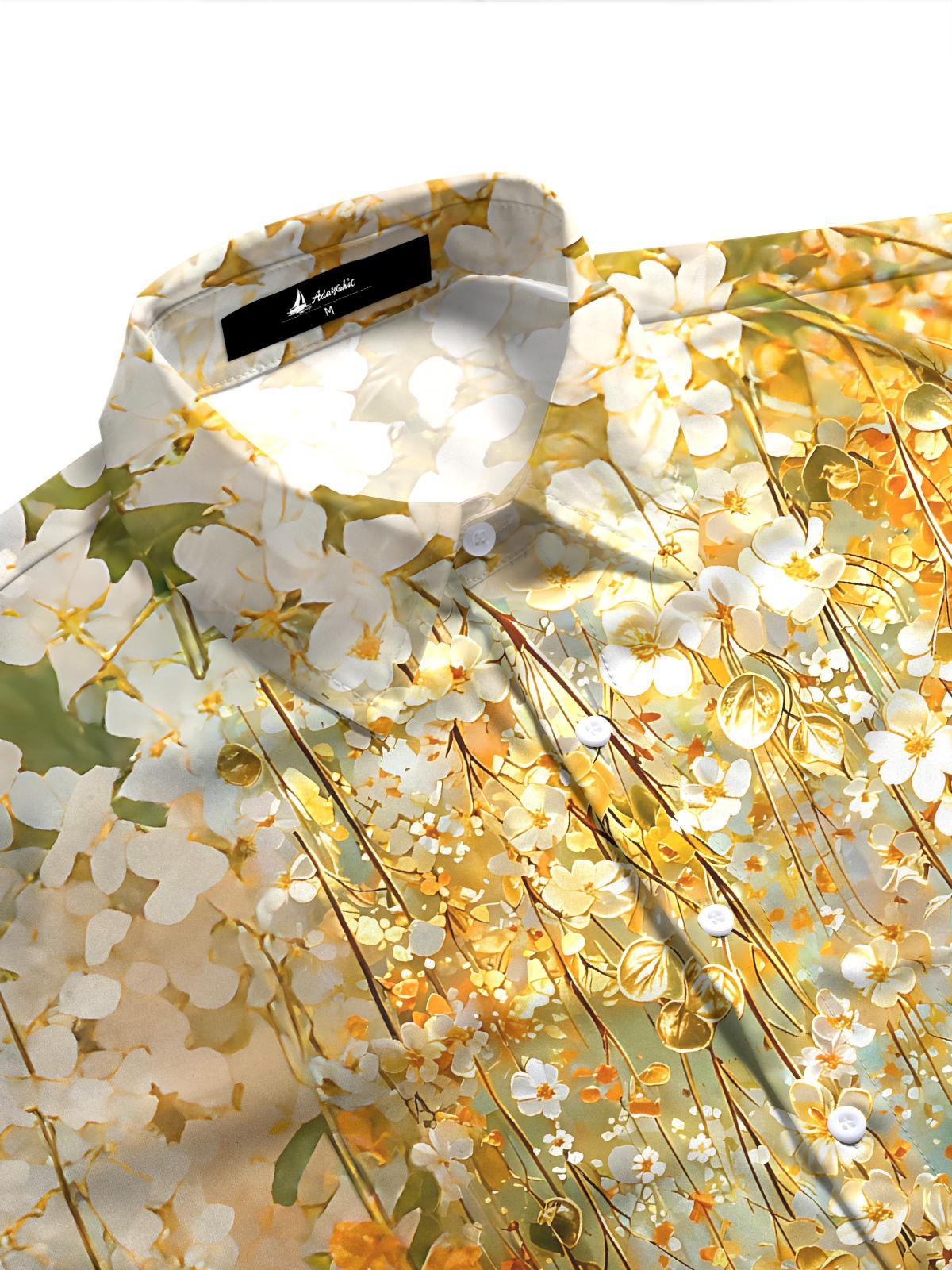 Art Gradient Draping Floral Women's Short Sleeve Shirts