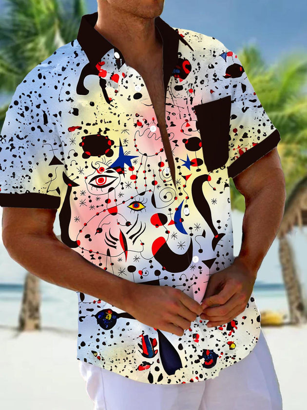 men's abstract print shirt front view