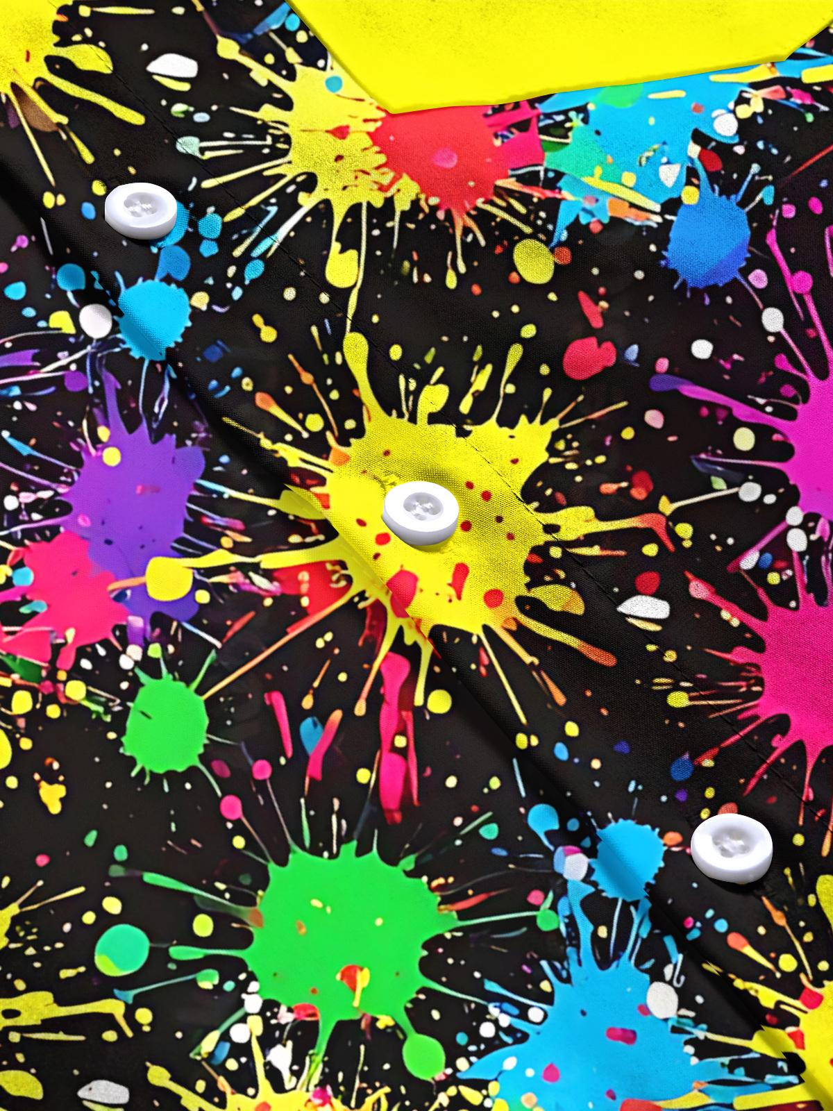 Tie Dye Print Men's Pocket Short Sleeve Shirts