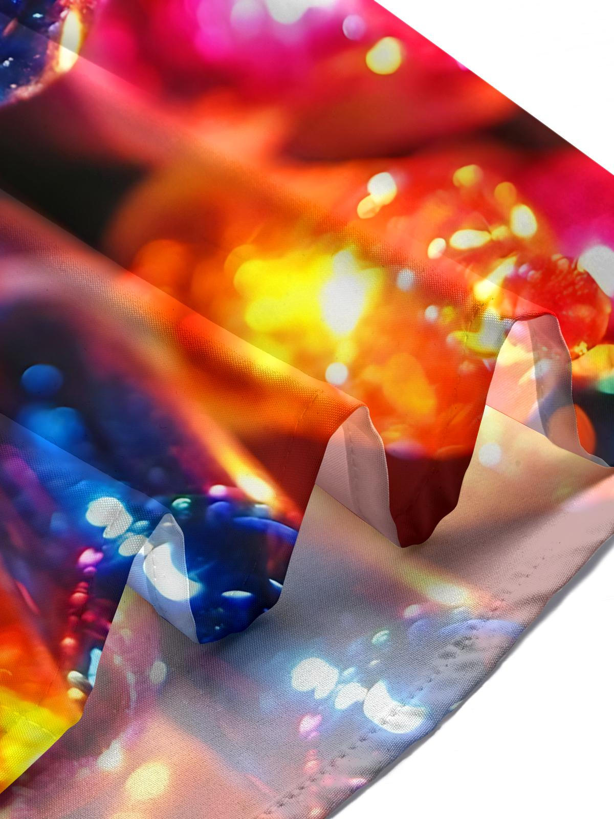 Colorful Christmas Light Print Men's Pocket Short Sleeve Shirts