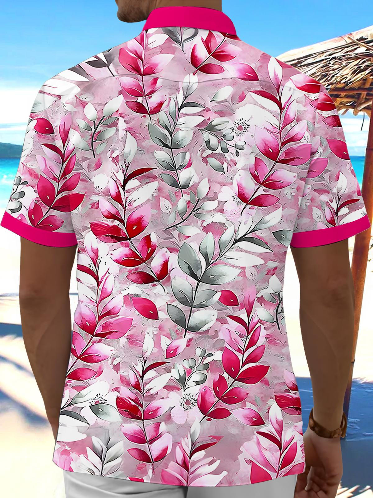 Hawaiian Leaf Men's Pocket Short Sleeve Shirts