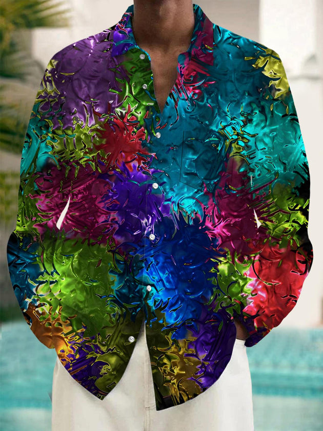 men's gradient print shirt front view