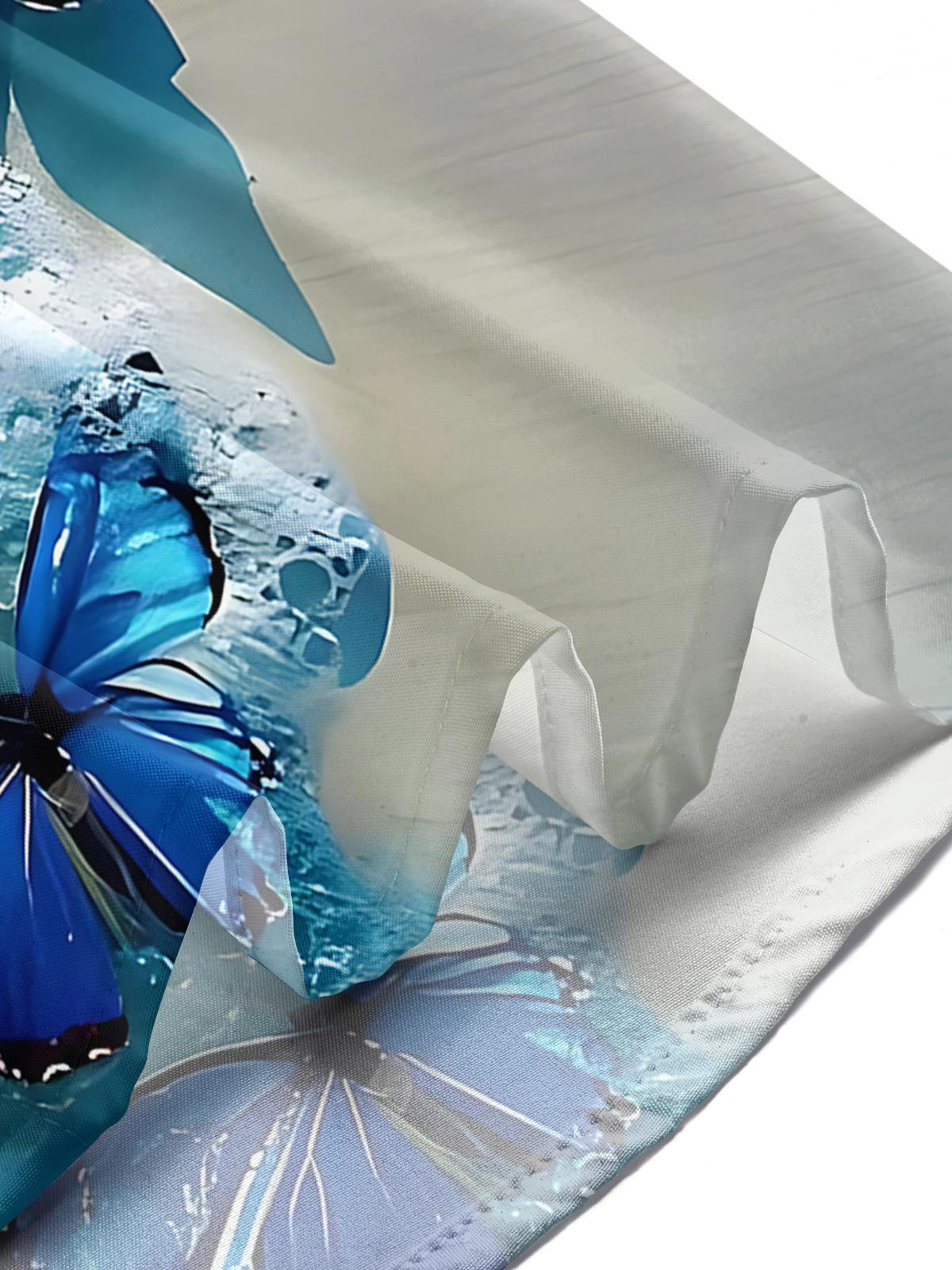 Butterfly Seawater Print Men's Pocket Short Sleeve Shirts