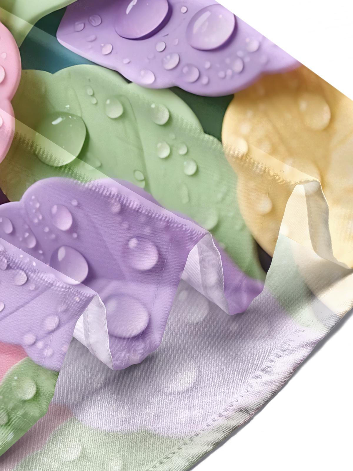 Colorful Leaf Print Men's Pocket Short Sleeve Shirts