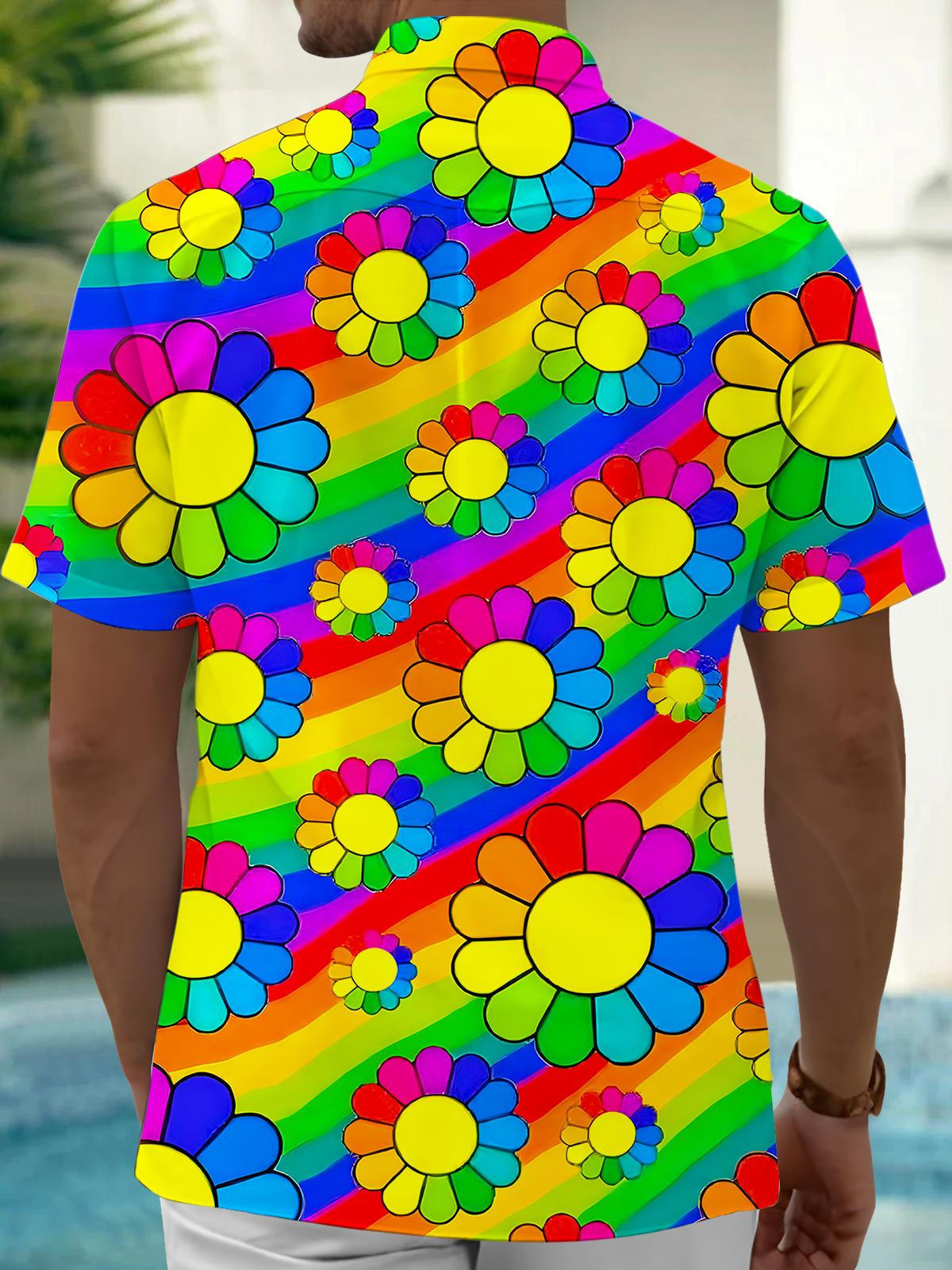 Floral Men's Pocket Short Sleeve Shirts