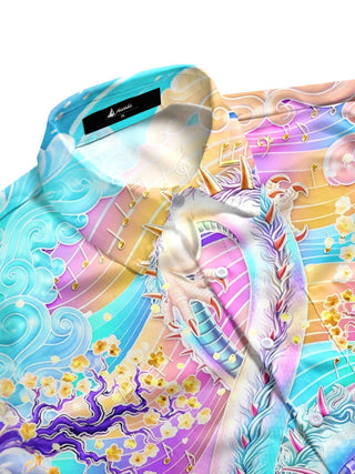 men's Chinese dragon shirt side view