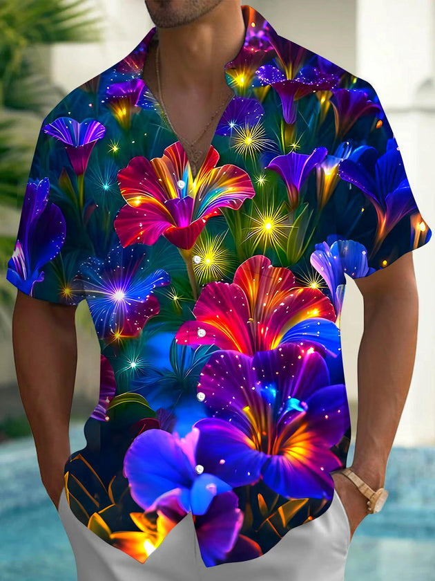 men's Hawaiian shirt front view tropical beach vacation
