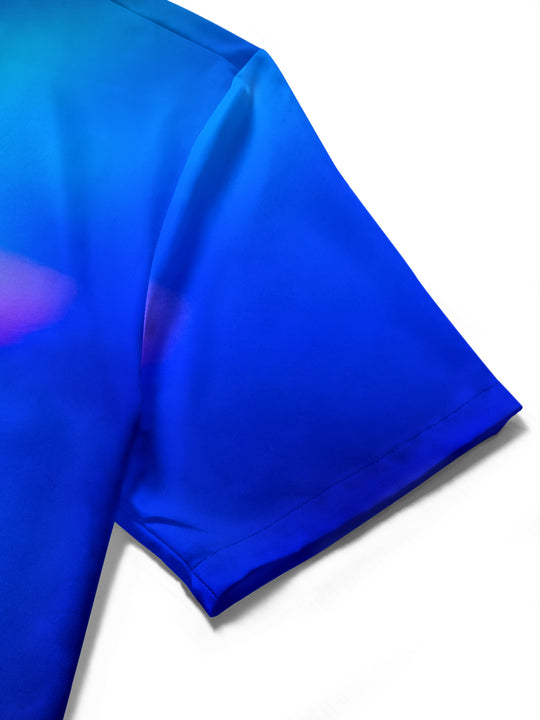men's printed shirt close-up short sleeve