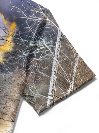 men's printed shirt close-up short sleeve