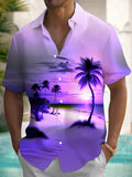 Coconut Tree Men's Pocket Short Sleeve Shirts