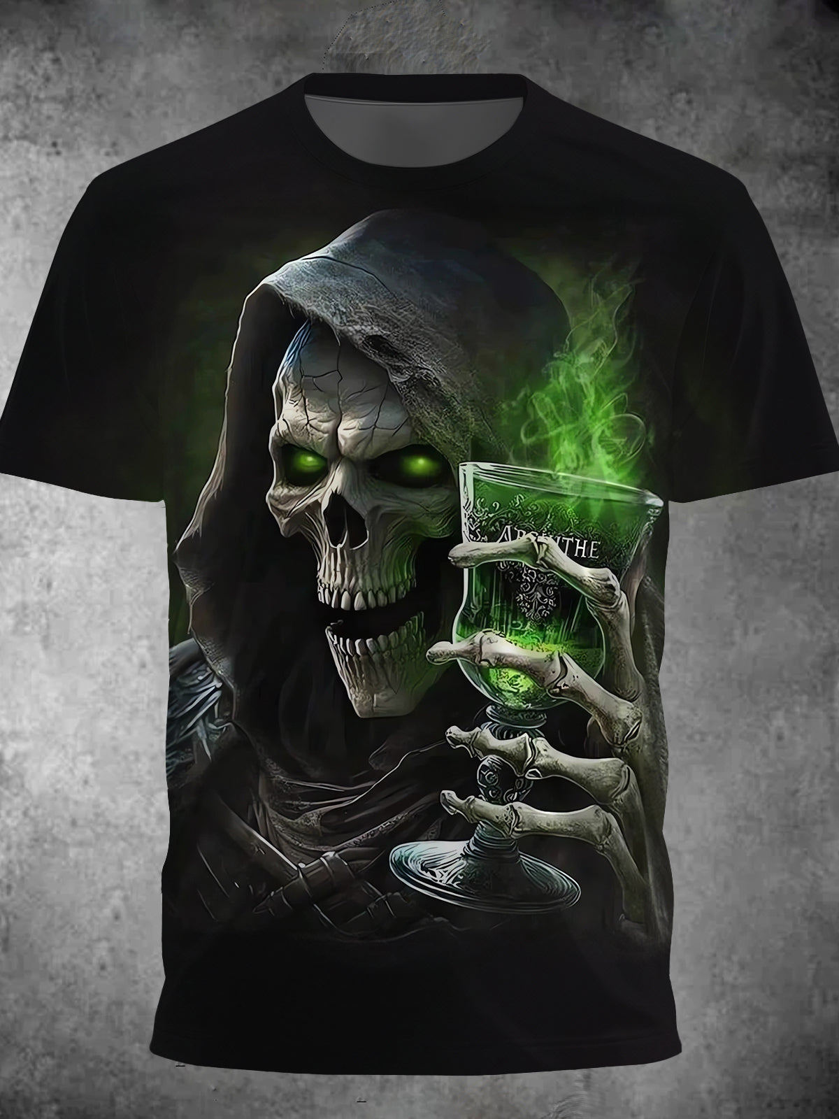 Skull Round Neck Short Sleeve Men's T-shirt