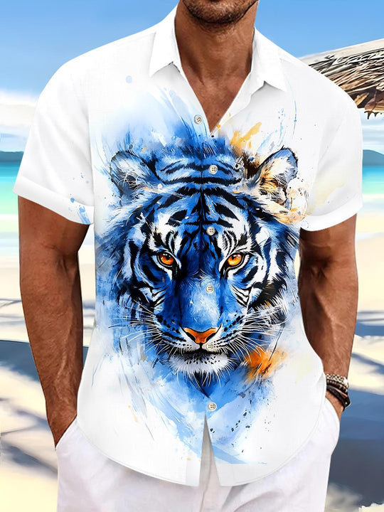 Tiger Men's Pocket Short Sleeve Shirts