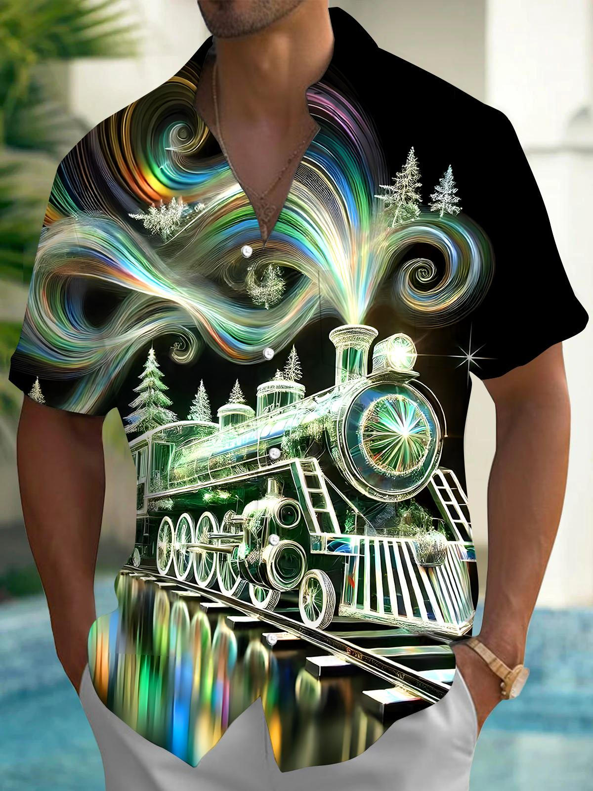 Train Men's Pocket Short Sleeve Shirts