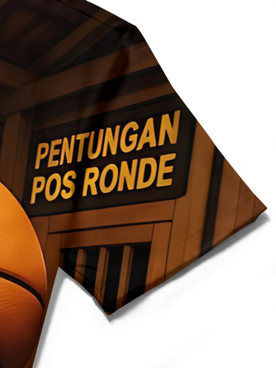 men's basketball print shirt close-up short sleeve