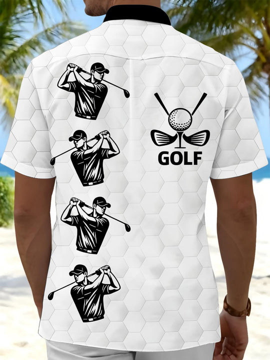 men's athletic print shirt back view