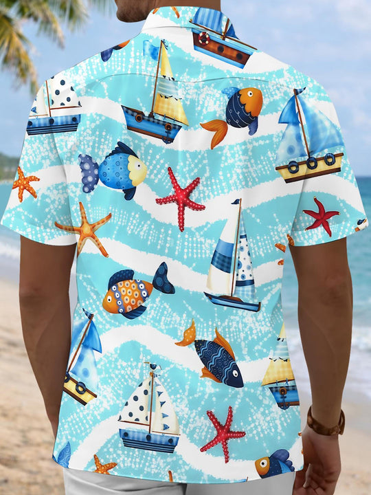 men's aloha shirt back view