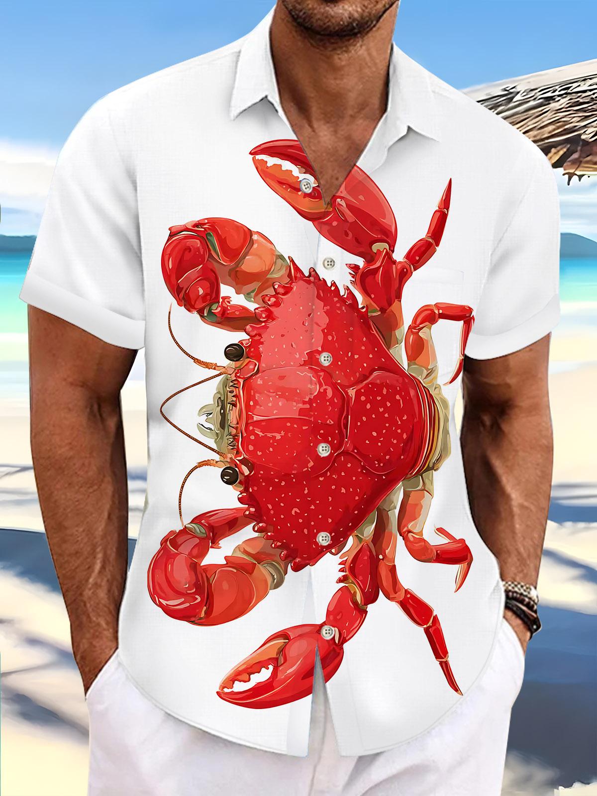 Crab Pint Men's Pocket Short Sleeve Shirts
