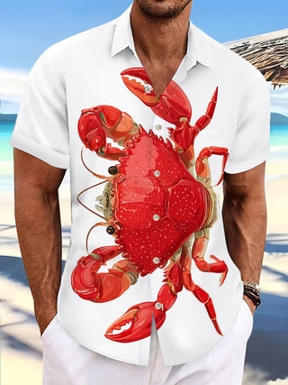 Crab Pint Men's Pocket Short Sleeve Shirts