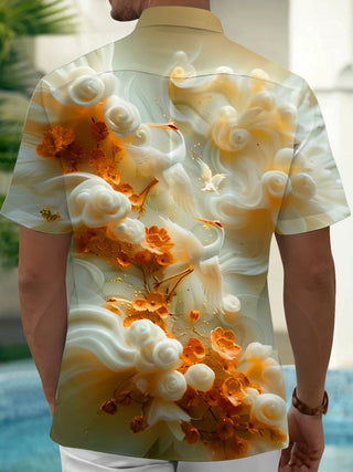 men's flower print shirt back view